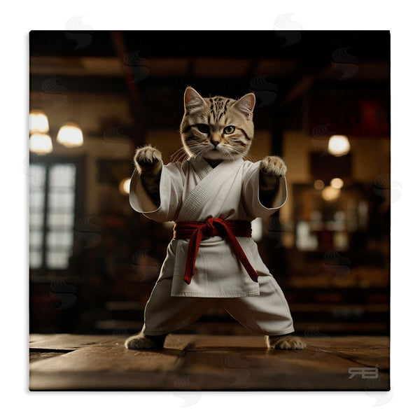 stupell industries Roozbeh Bahramali | Martial Arts Cat Wall Art