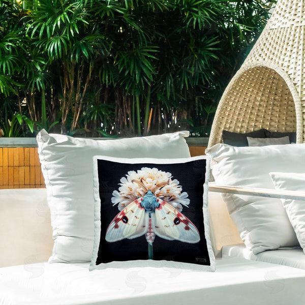 Stupell Industries Roozbeh Bahramali | Moth & White Flowers Printed Throw Pillow