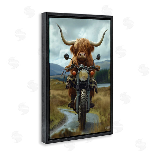 Stupell Industries Roozbeh Bahramali | Motorbike Rural Cattle