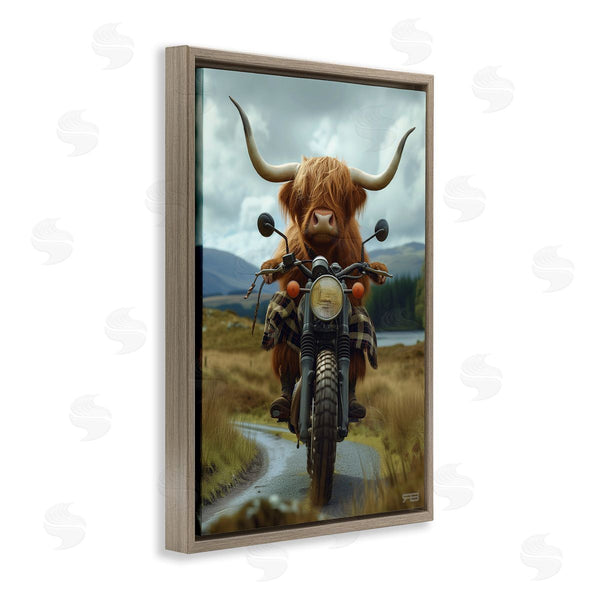 Stupell Industries Roozbeh Bahramali | Motorbike Rural Cattle