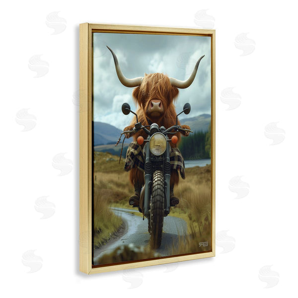 Stupell Industries Roozbeh Bahramali | Motorbike Rural Cattle