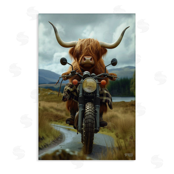 stupell industries Roozbeh Bahramali | Motorbike Rural Cattle