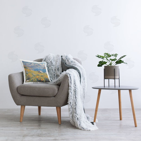 Stupell Industries Roozbeh Bahramali | Mountain Daisy Meadow Printed Throw Pillow