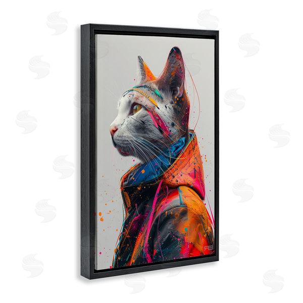 Stupell Industries Roozbeh Bahramali | Paint Splatter Cat