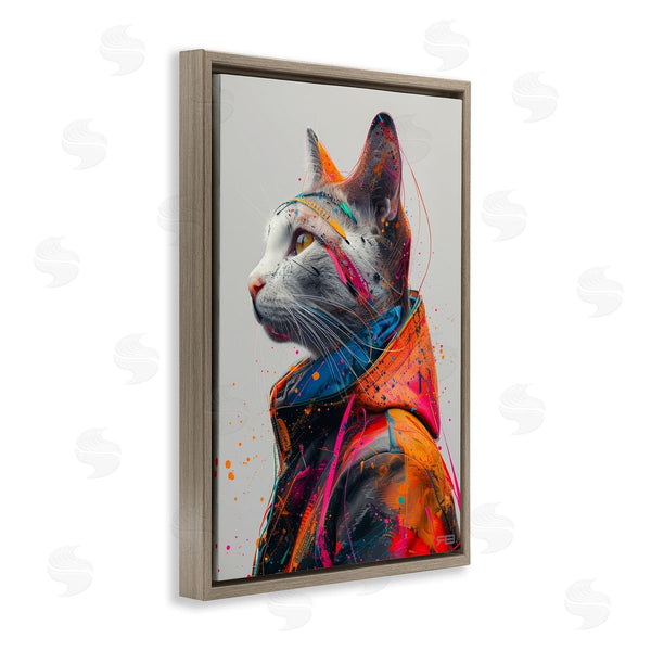 Stupell Industries Roozbeh Bahramali | Paint Splatter Cat