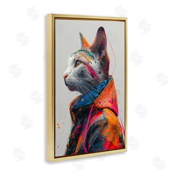 Stupell Industries Roozbeh Bahramali | Paint Splatter Cat