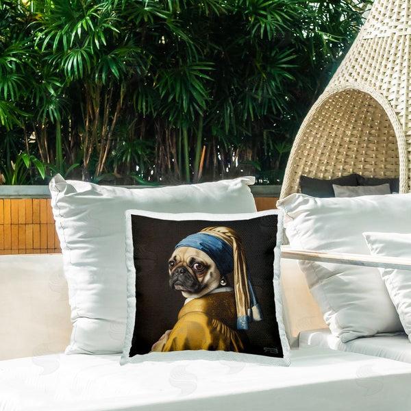 Stupell Industries Roozbeh Bahramali | Pearl Earring Classic Dog Printed Throw Pillow