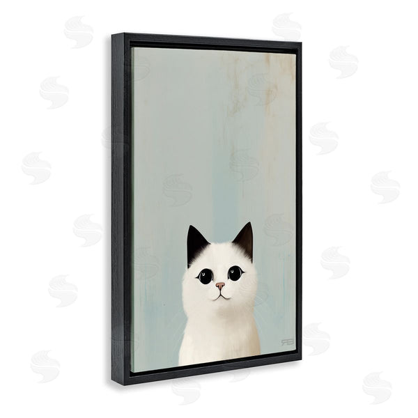 Stupell Industries Roozbeh Bahramali | Peeking White Kitten