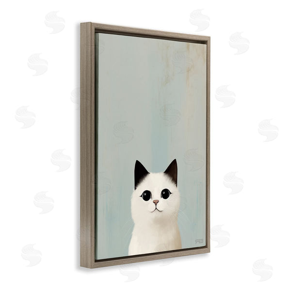 Stupell Industries Roozbeh Bahramali | Peeking White Kitten