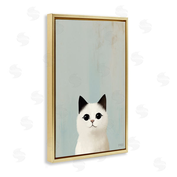 Stupell Industries Roozbeh Bahramali | Peeking White Kitten