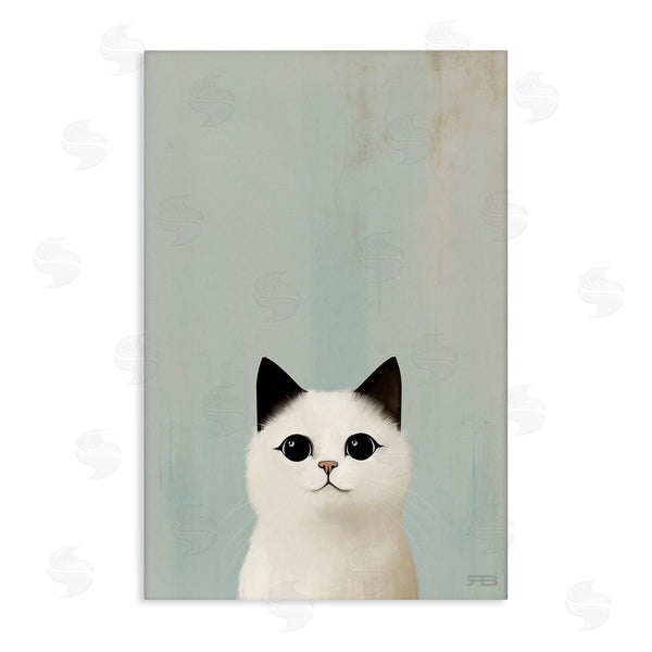stupell industries Roozbeh Bahramali | Peeking White Kitten