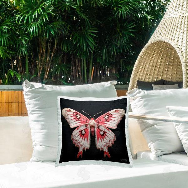 Stupell Industries Roozbeh Bahramali | Red & White Moth Printed Throw Pillow