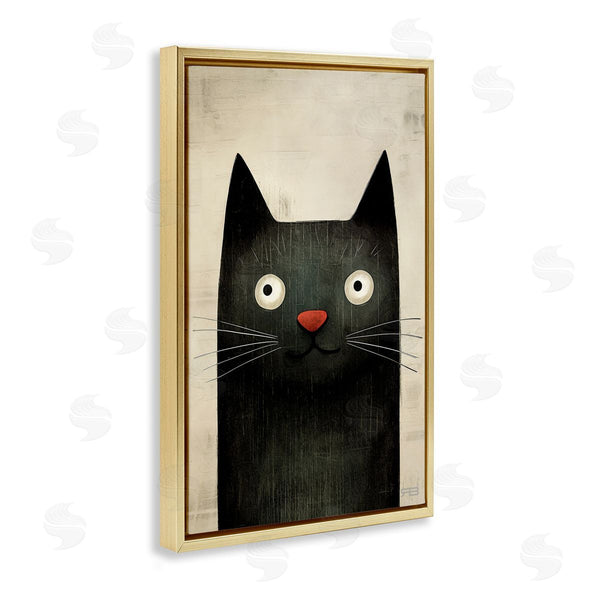 Stupell Industries Roozbeh Bahramali | Smiling Black Cat Wall Art