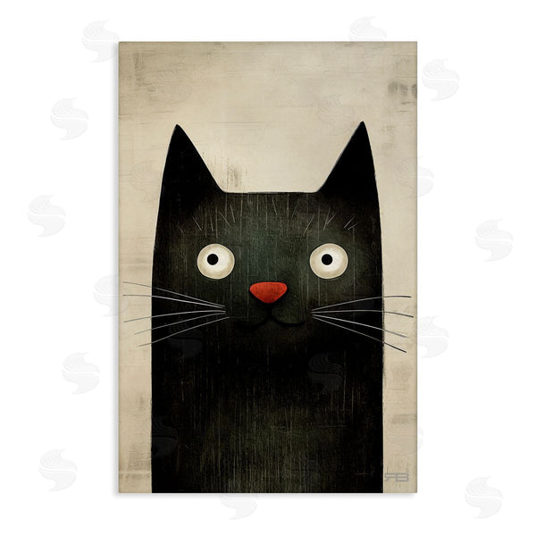 stupell industries Roozbeh Bahramali | Smiling Black Cat Wall Art