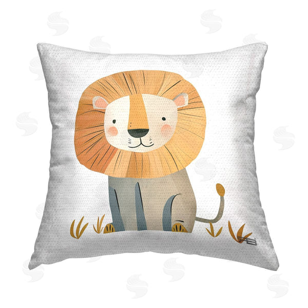 Stupell Industries Roozbeh Bahramali | Smiling Whimsical Lion Printed Throw Pillow