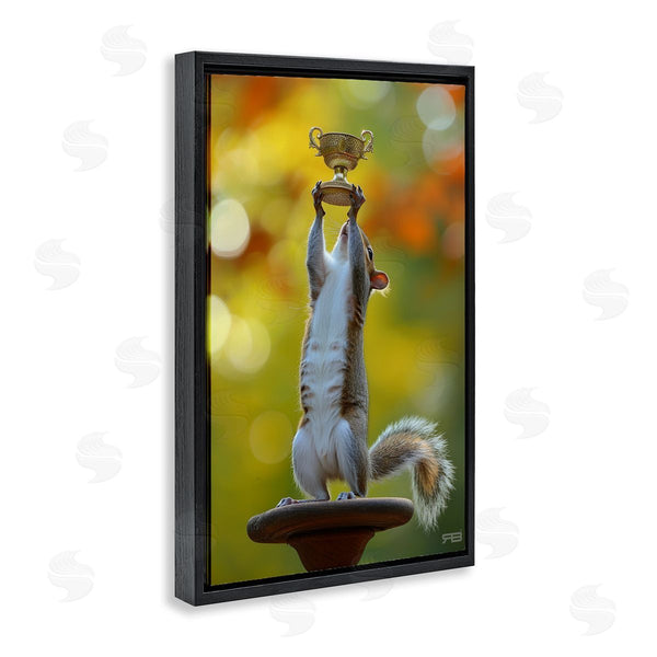 Stupell Industries Roozbeh Bahramali | Squirrel Holding Trophy