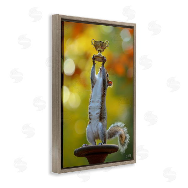 Stupell Industries Roozbeh Bahramali | Squirrel Holding Trophy