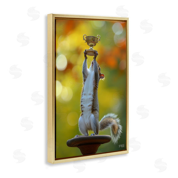 Stupell Industries Roozbeh Bahramali | Squirrel Holding Trophy