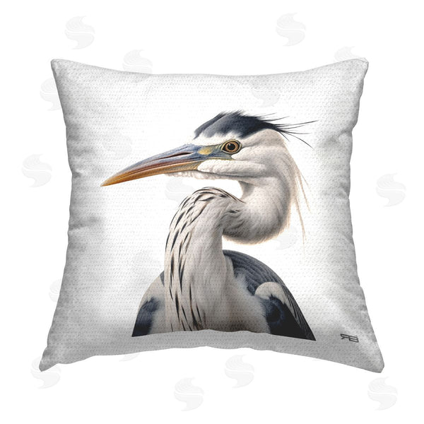 Stupell Industries Roozbeh Bahramali | Stoic Heron Looking Left Printed Throw Pillow