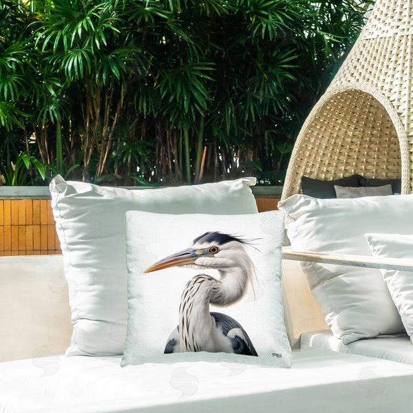 Stupell Industries Roozbeh Bahramali | Stoic Heron Looking Left Printed Throw Pillow