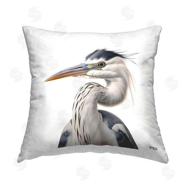 stupell industries Roozbeh Bahramali | Stoic Heron Looking Left Printed Throw Pillow