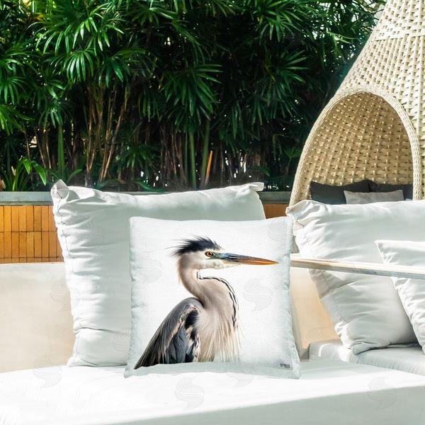 Stupell Industries Roozbeh Bahramali | Stoic Heron Looking Right Printed Throw Pillow