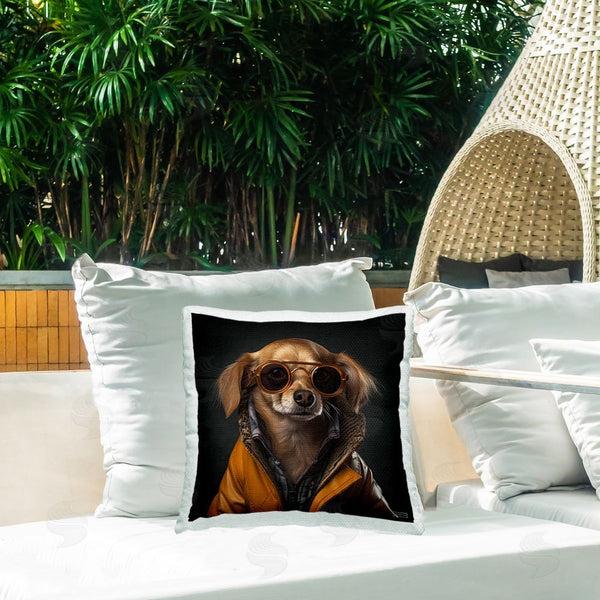 Stupell Industries Roozbeh Bahramali | Stylish Dog On Black Printed Throw Pillow