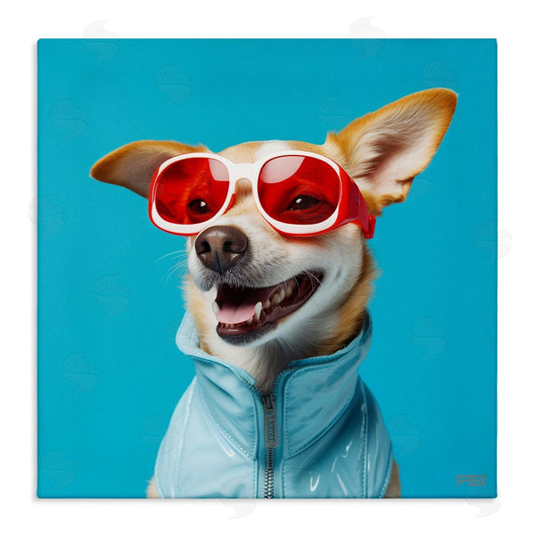 stupell industries Roozbeh Bahramali | Stylish Dog on Blue
