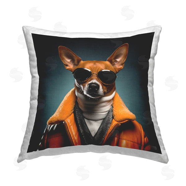 stupell industries Roozbeh Bahramali | Stylish Dog with Sunglasses Printed Throw Pillow