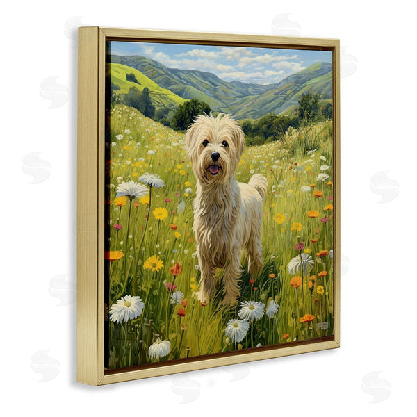 Stupell Industries Roozbeh Bahramali | Terrier Dog Rural Meadow
