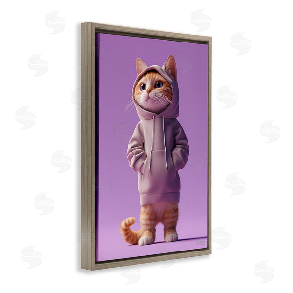 Stupell Industries Roozbeh Bahramali | Trendy Cat In Purple