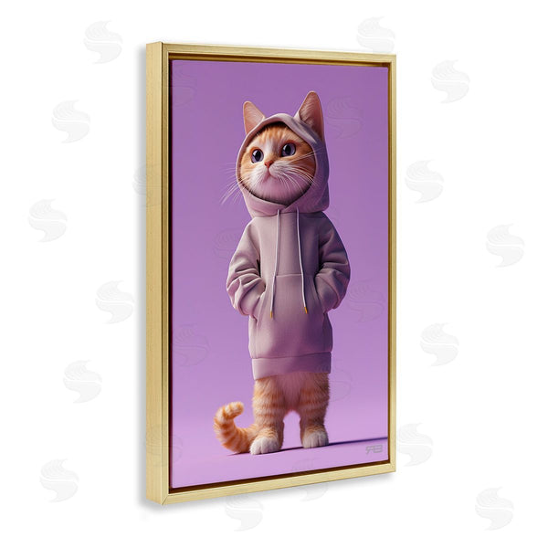 Stupell Industries Roozbeh Bahramali | Trendy Cat In Purple