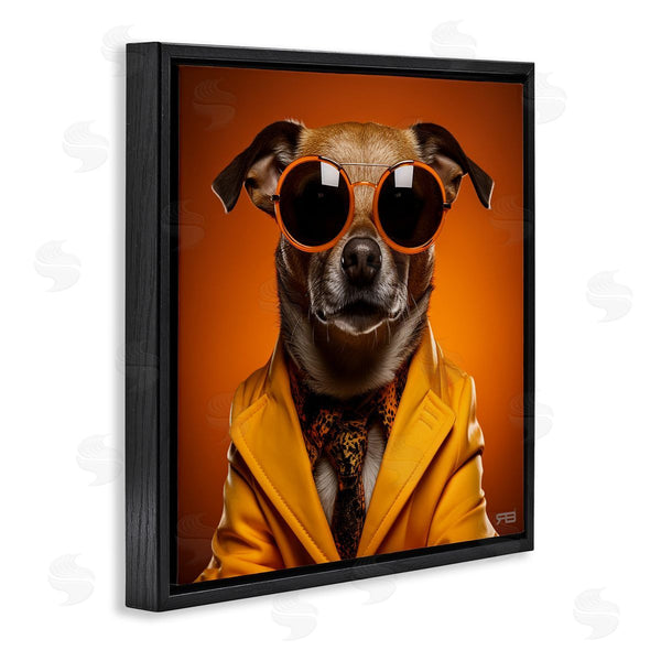 Stupell Industries Roozbeh Bahramali | Trendy Dog Yellow Suit