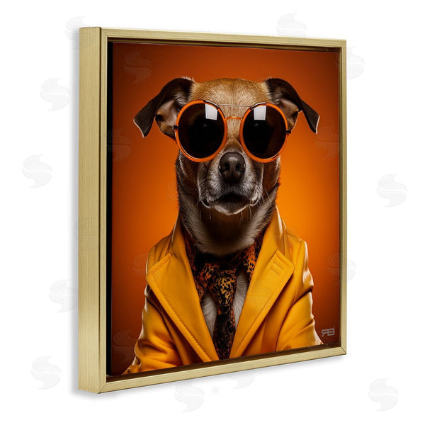Stupell Industries Roozbeh Bahramali | Trendy Dog Yellow Suit