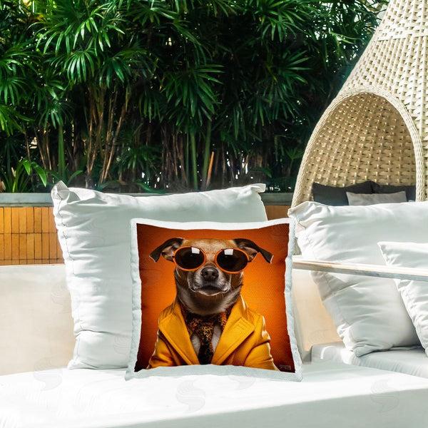 Stupell Industries Roozbeh Bahramali | Trendy Dog Yellow Suit Printed Throw Pillow