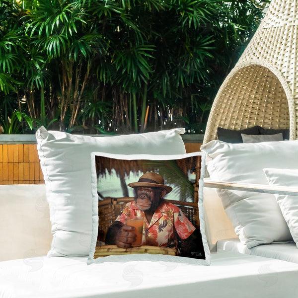 Stupell Industries Roozbeh Bahramali | Tropical Vacation Monkey Printed Throw Pillow