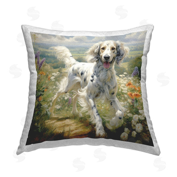 Stupell Industries Roozbeh Bahramali | Trotting Dog Landscape Printed Throw Pillow
