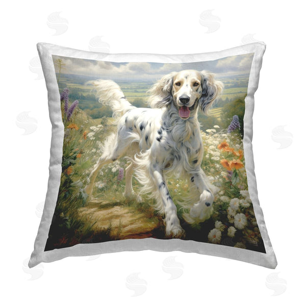 stupell industries Roozbeh Bahramali | Trotting Dog Landscape Printed Throw Pillow