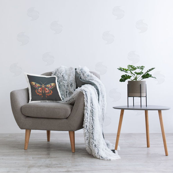Stupell Industries Roozbeh Bahramali | Vivid Patterned Moth Printed Throw Pillow
