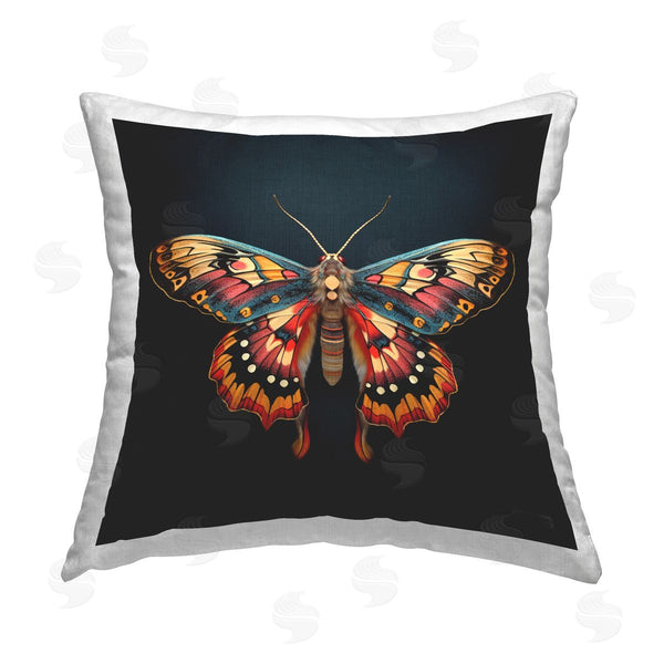 stupell industries Roozbeh Bahramali | Vivid Patterned Moth Printed Throw Pillow