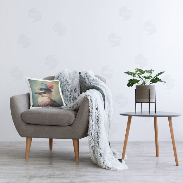 Stupell Industries Roozbeh | Bird & Vintage Hat Printed Throw Pillow