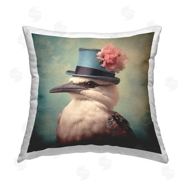 stupell industries Roozbeh | Bird & Vintage Hat Printed Throw Pillow
