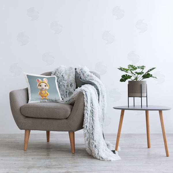 Stupell Industries Roozbeh | Bunny In Yellow Suit Printed Throw Pillow