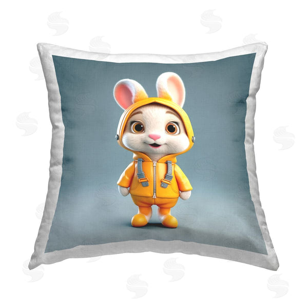 stupell industries Roozbeh | Bunny in Yellow Suit Printed Throw Pillow