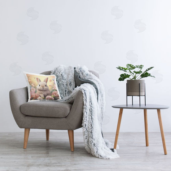 Stupell Industries Roozbeh | Bunny & Spring Blooms Printed Throw Pillow