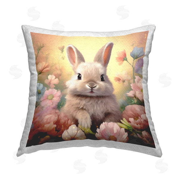 Stupell Industries Roozbeh | Bunny & Spring Blooms Printed Throw Pillow