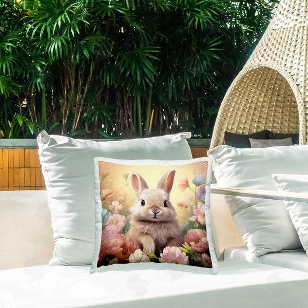Stupell Industries Roozbeh | Bunny & Spring Blooms Printed Throw Pillow