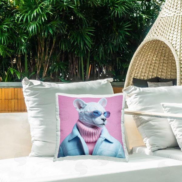 Stupell Industries Roozbeh | Chic White Panther Printed Throw Pillow