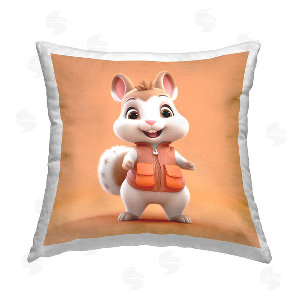 stupell industries Roozbeh | Chipmunk on Orange Printed Throw Pillow