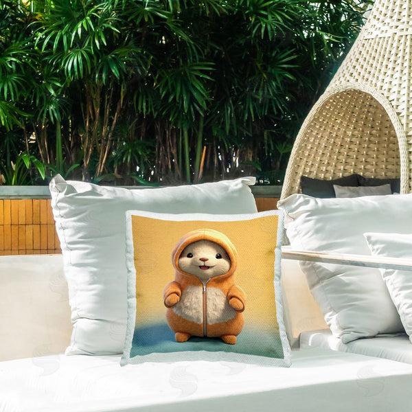 Stupell Industries Roozbeh | Chipmunk Wearing Orange Printed Throw Pillow